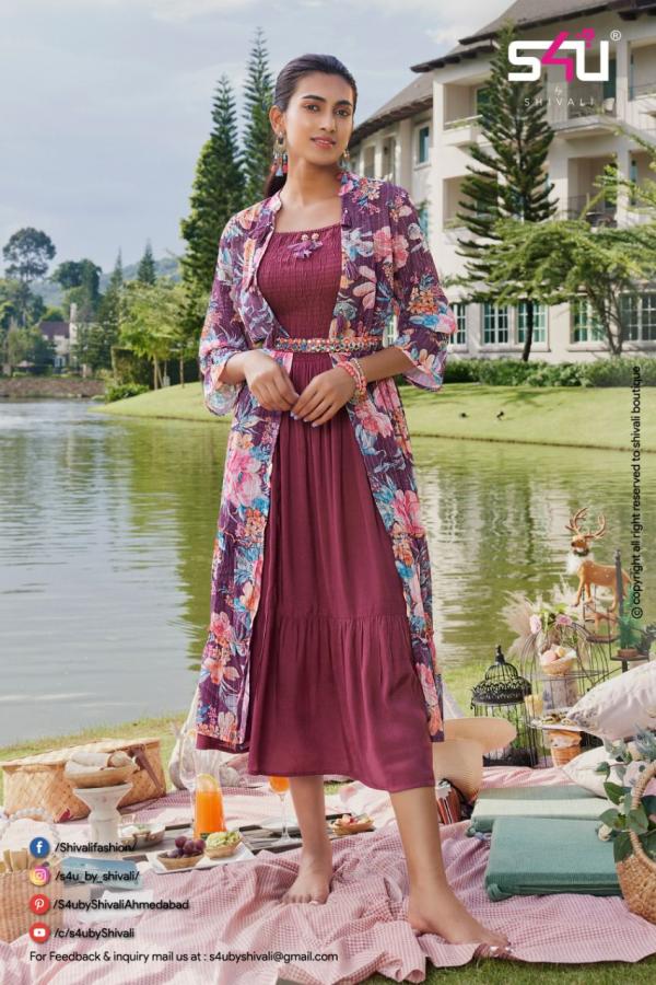 S4u Hello Jackets 8 georgette Exclusive Wear Kurti Collection